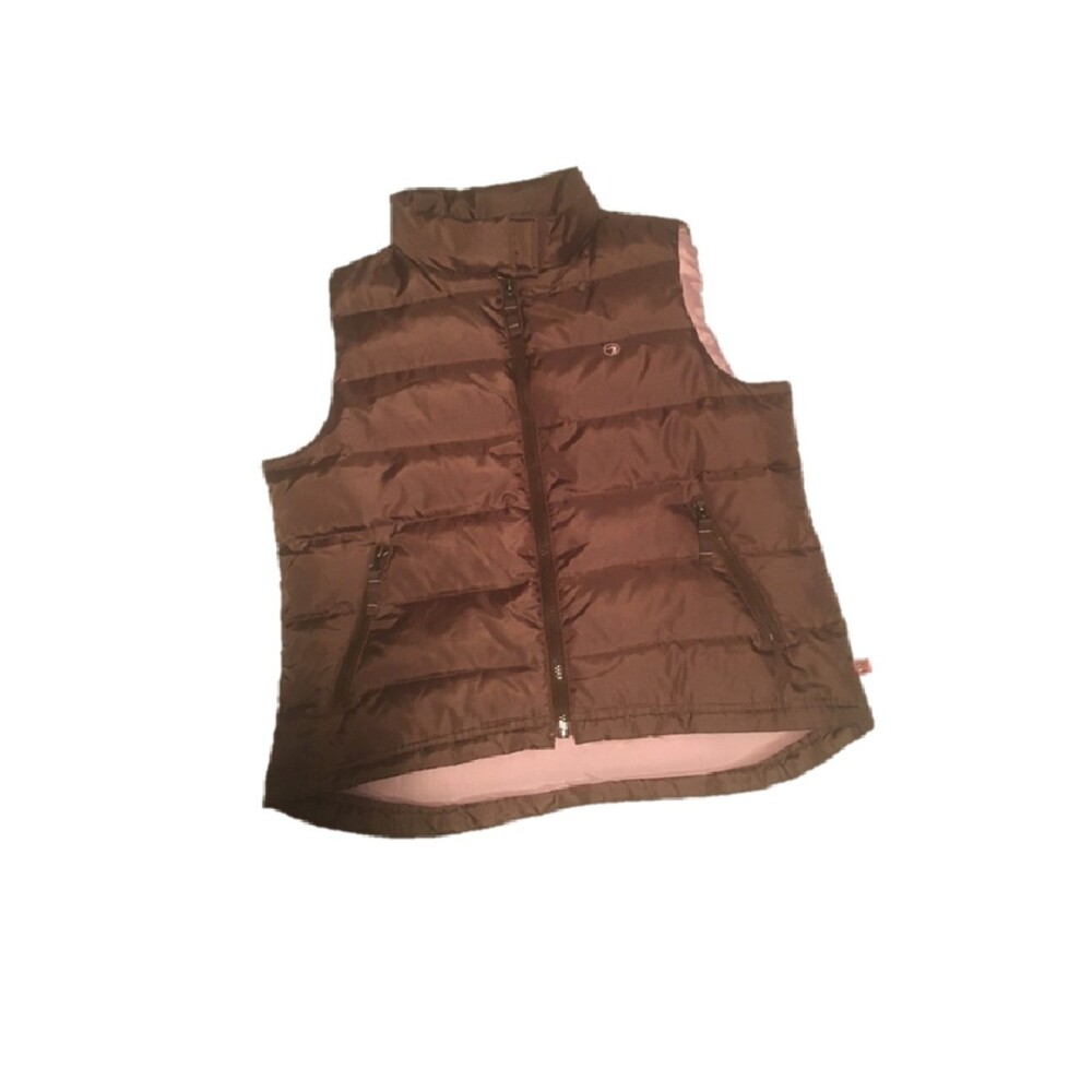 Duck Head Jeans Co vest Women M brown GOOSE DOWN puffer pocket Gorp Granola Girl